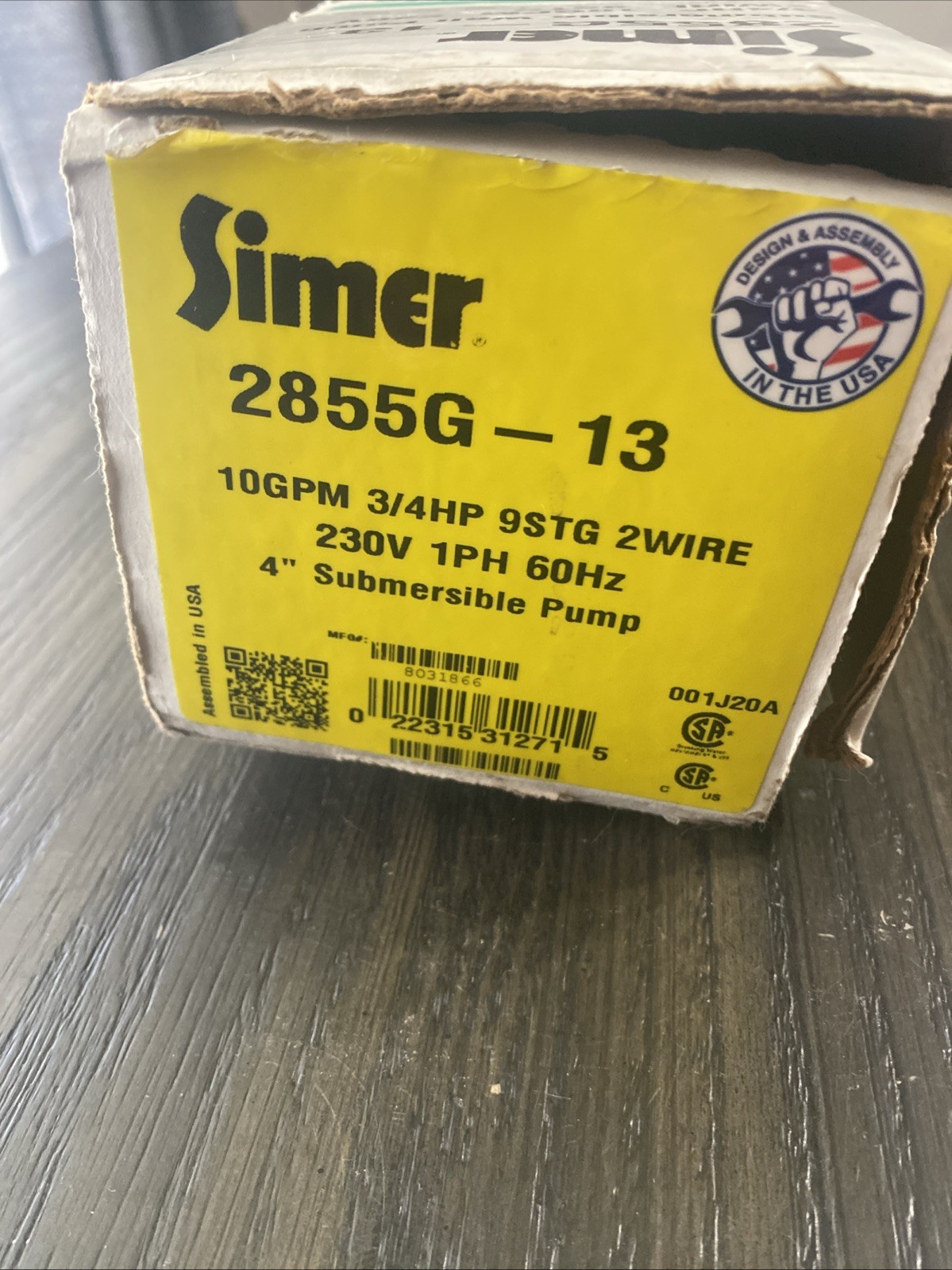 Simer 2855G-13 10 GPM 3/4 HP 9STG 2 WIRE 230V 1PH 60Hz 4 Submersible Pump gallery