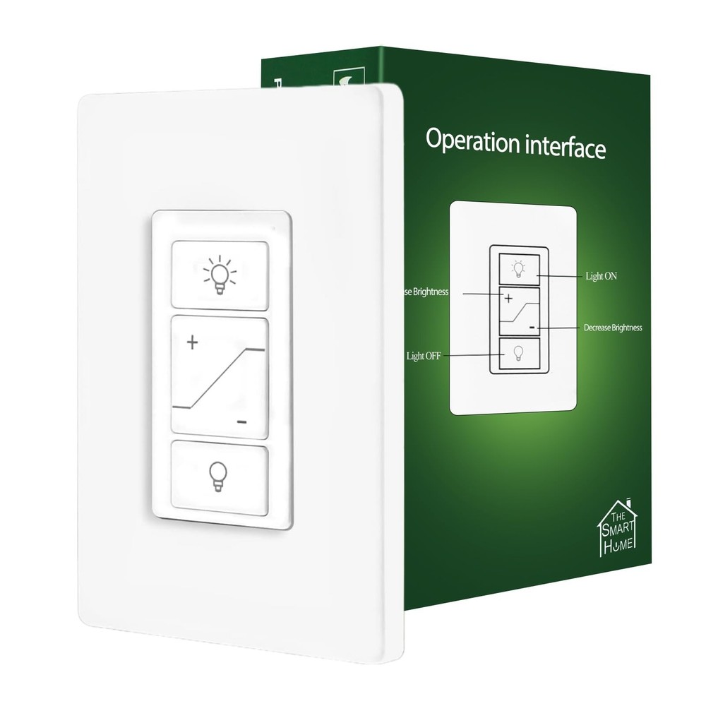 Smart Dimmer Light Switch, Single Pole, Alexa Compatible, No Hub Required, Wh...