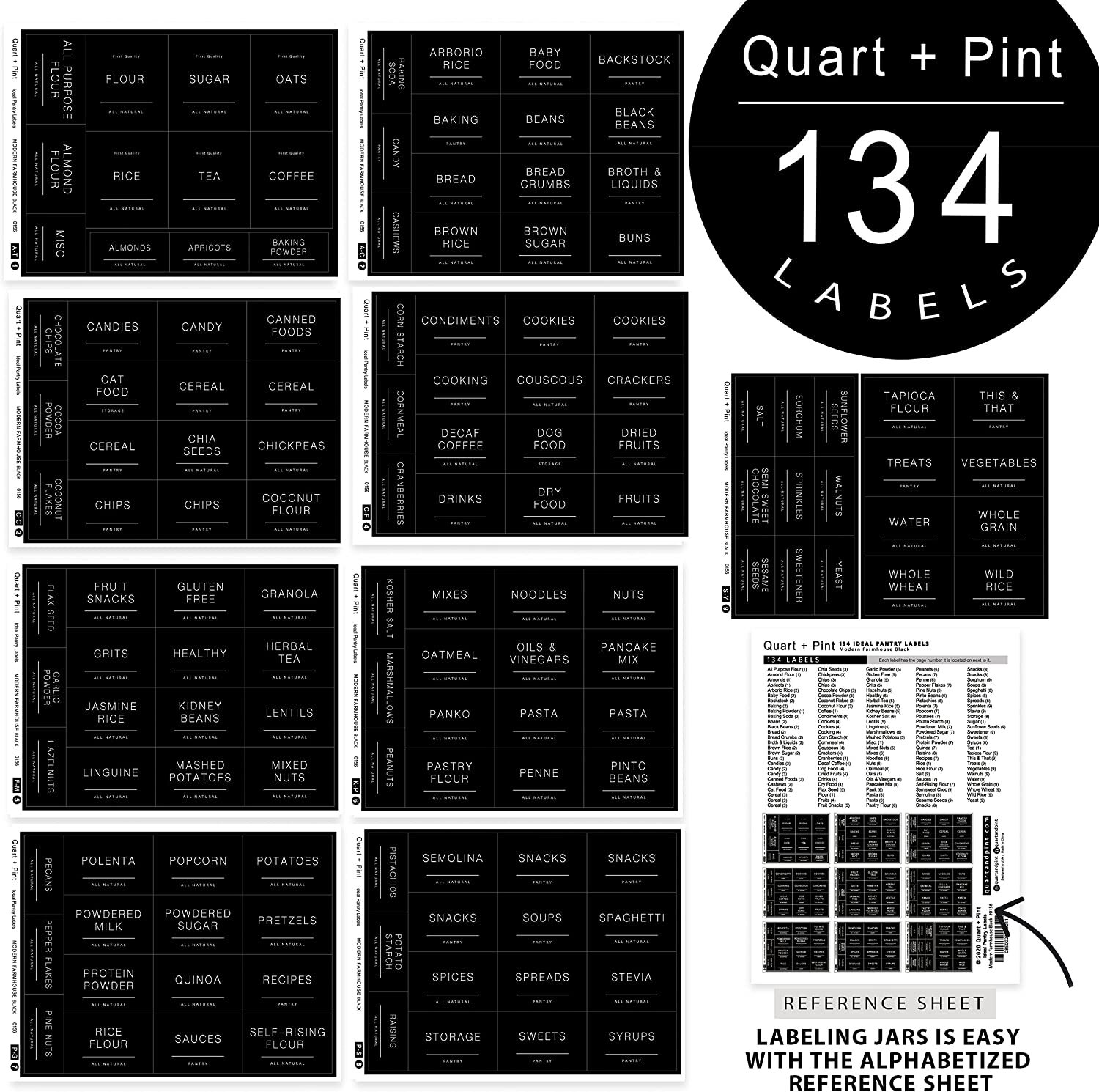 134 Kitchen Pantry Labels for Containers Minimalist Preprinted Farmhouse Style gallery