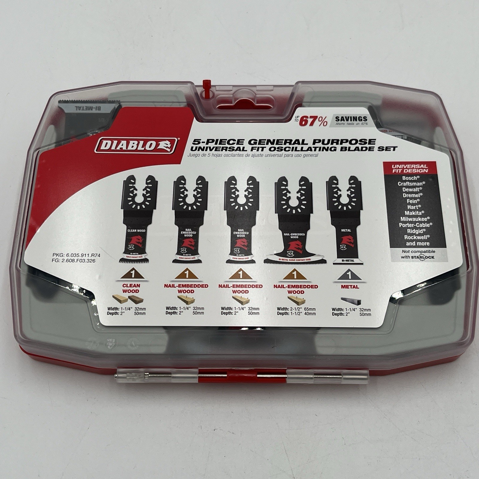 NEW!! Diablo 5-Piece General Purpose Universal Fit Oscillating Blade Set - DOU5S gallery