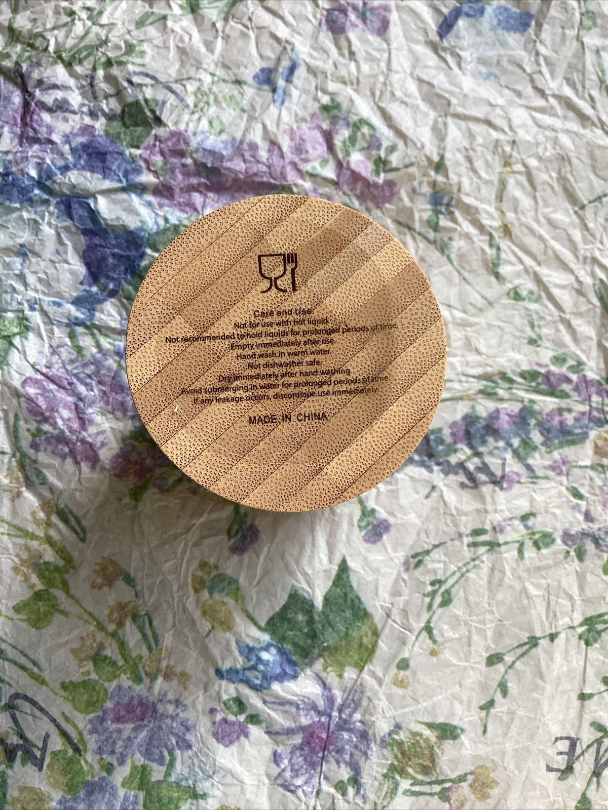 ORIGINS SOLID NATURAL BAMBOO WOODEN COLD CUP 3.5" HOLDS 7 oz. LIQUID NEW IN BOX gallery