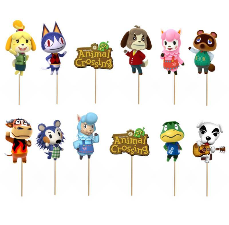12PC 24PC ANIMAL CROSSING cupcake toppers Birthday Party Decoration balloon GAME gallery