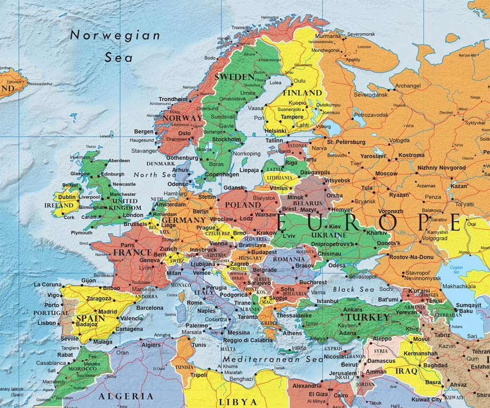 World Classic Wall Map Poster Mural (24x36 Paper Folded) gallery