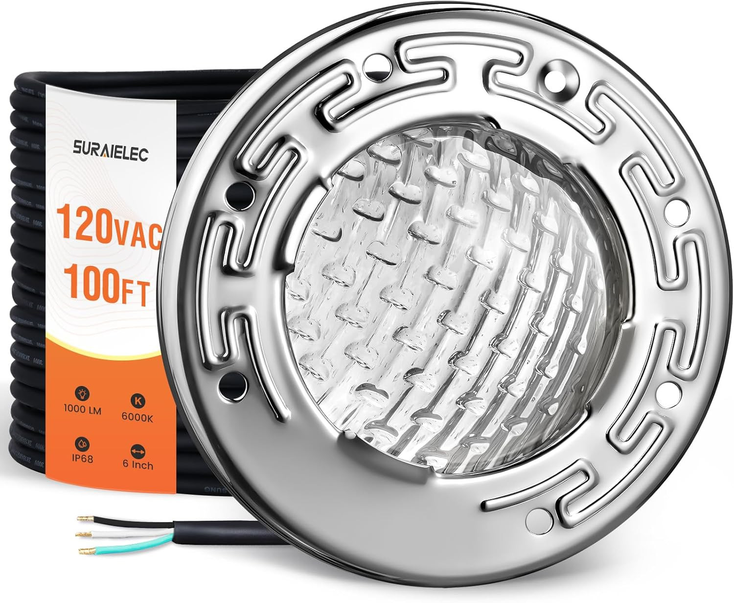 6 Inch Small LED Spa Light for Inground Pool, 120V AC 10W Underwater Pool Light, gallery