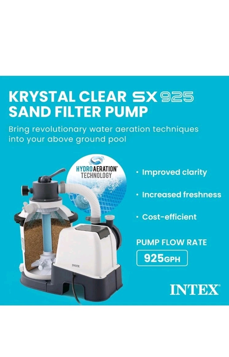 Intex Krystal Clear Sand Filter Pump for 4,400 Gal Above Ground Pools (Open Box) gallery