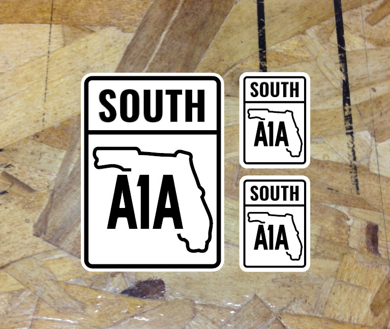 A1A FL Florida South Decal Sticker Vinyl Beach East Coast Touring sticker 3for1 gallery