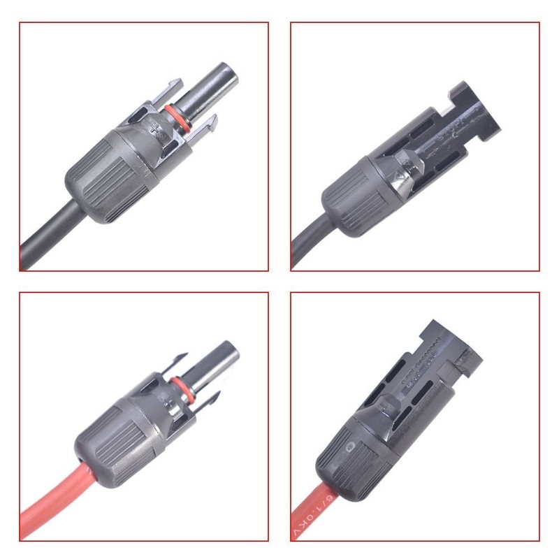 1 Pair Black + Red Solar Panel Extension Cable Wire Connector 12/10 AWG New gallery