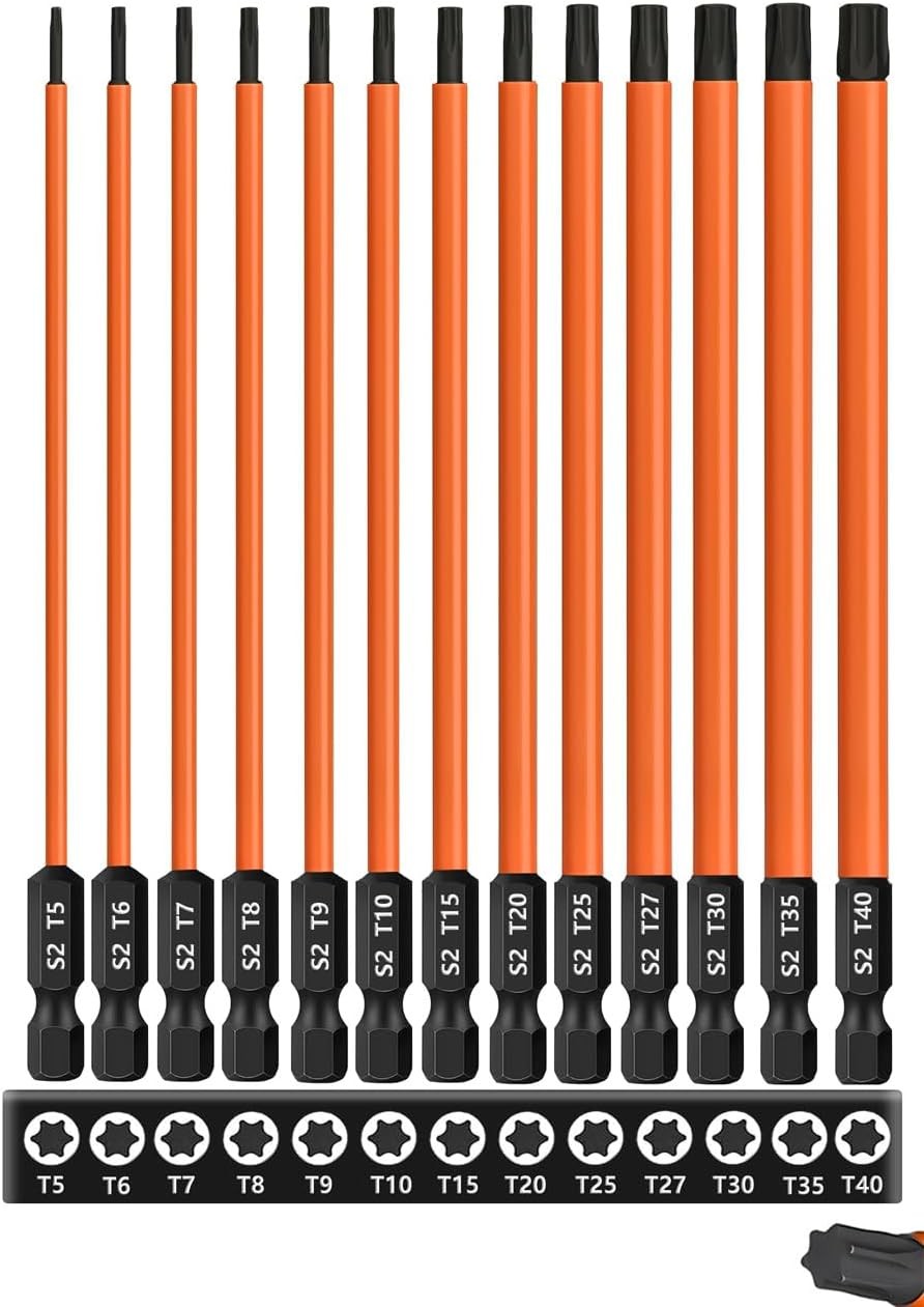 13-Piece 6 inch /150 mm Long Torx Bit Set for Impact Driver, S2 Steel Star Bit S gallery