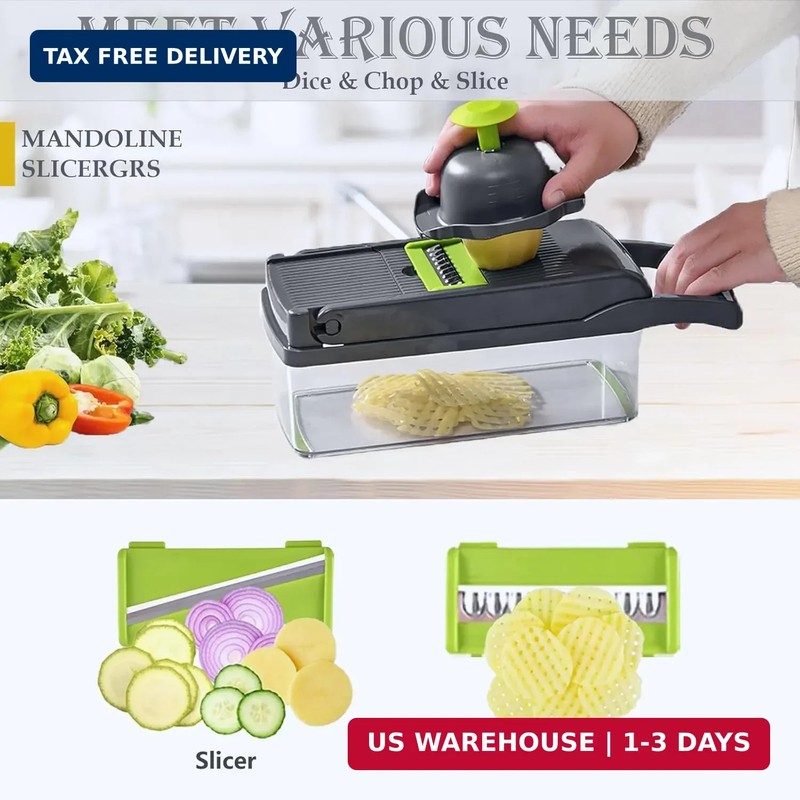 Vegetable Chopper Dicer with Container | Cheese Grater Mandoline Slicer Cabbage gallery
