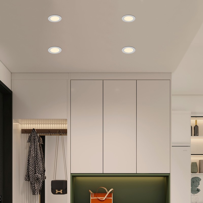 5CCT Dimmable LED Recessed Ceiling Light 12 Pack 4 Inch Panel with Junction Box gallery