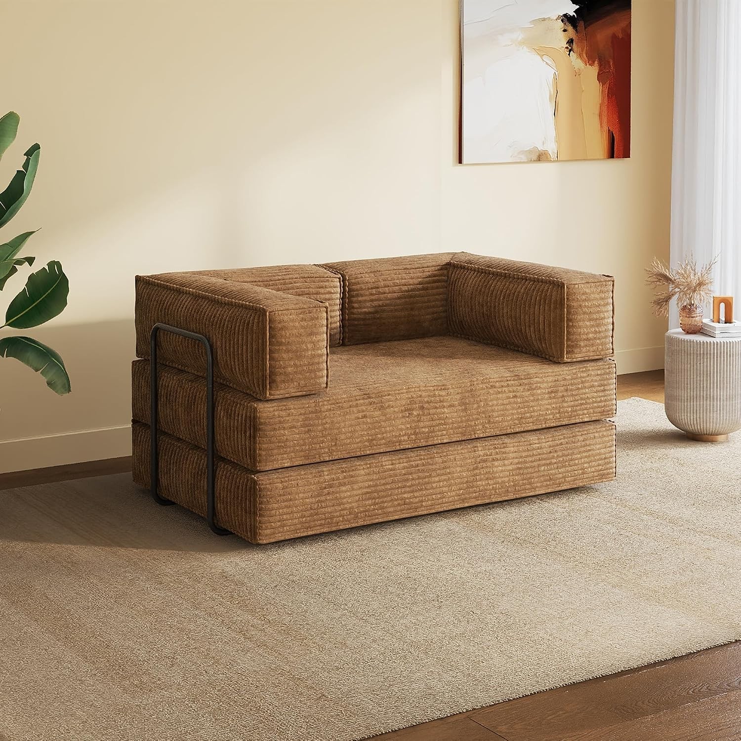 60'' Futon Sofa Bed Convertible Sleeper Sofa Folding Pull Out Couch Boneless gallery