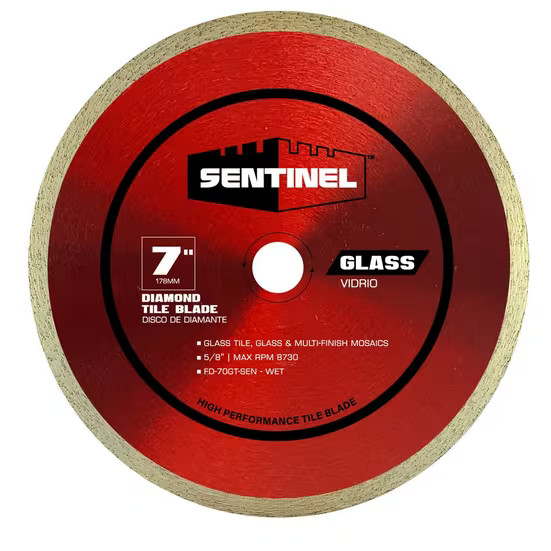7in. Glass Tile Continuous Rim Diamond Blade WET FD-70GT-SEN WET gallery