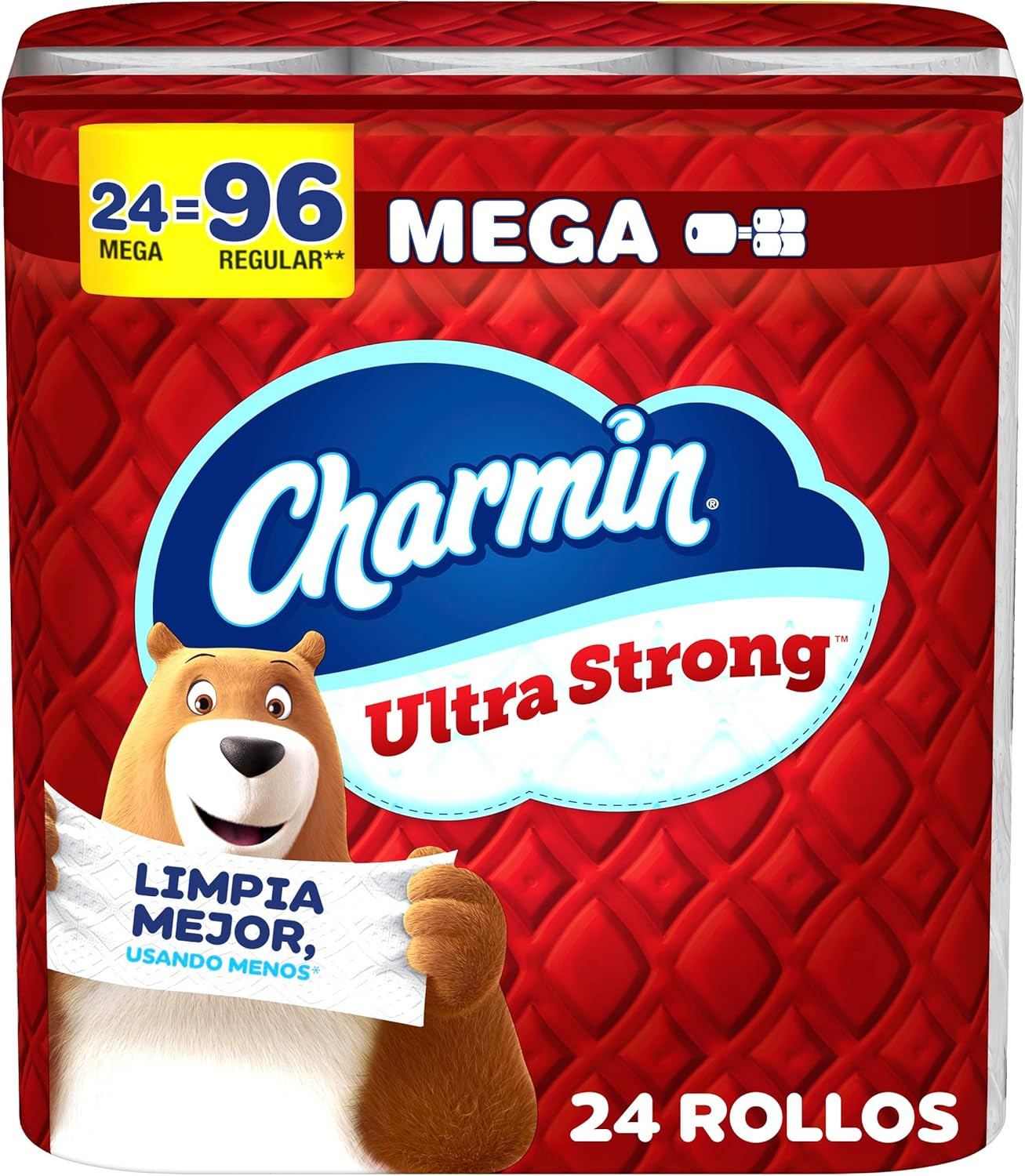 , 2 Ply Unscented Mega Rolls Bathroom Tissue, 24 Count gallery