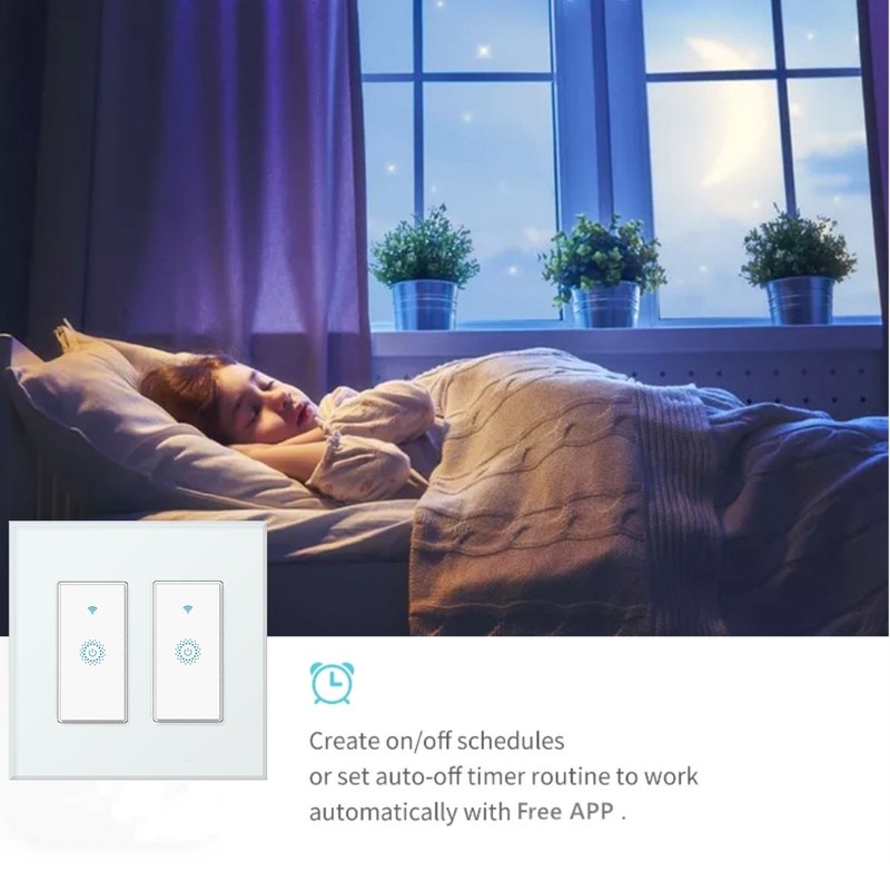 Smart Wifi Light Switch 2-Pack Works with Alexa Google Home Android IOS IFTTT gallery
