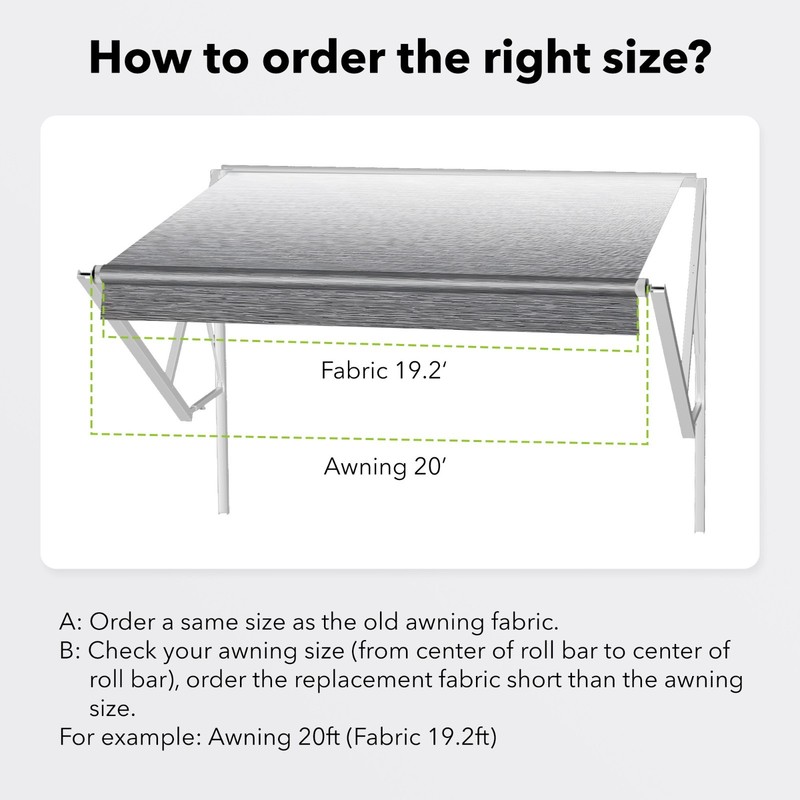 HBN RV Awning Fabric Replacement, Multiple Fabric Length for Awning, Heavy-Duty gallery