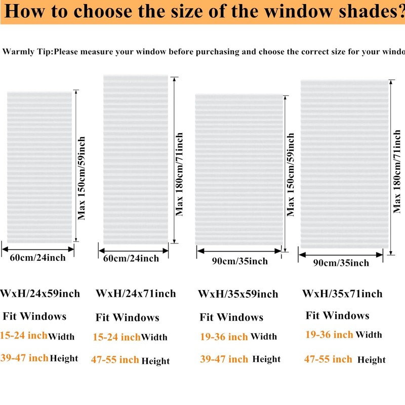 MALOKI Temporary Window Blinds, Pleated Shades Cordless Fabric Light Filterin... gallery