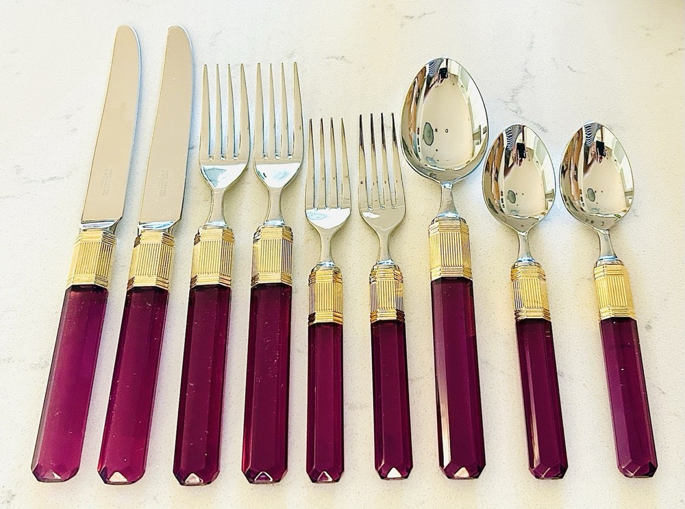 Mikasa Prisma Amethyst Flatware Misc Set Forks Spoons Knives Purple Laslo Japan
