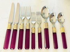Mikasa Prisma Amethyst Flatware Misc Set Forks Spoons Knives Purple Laslo Japan