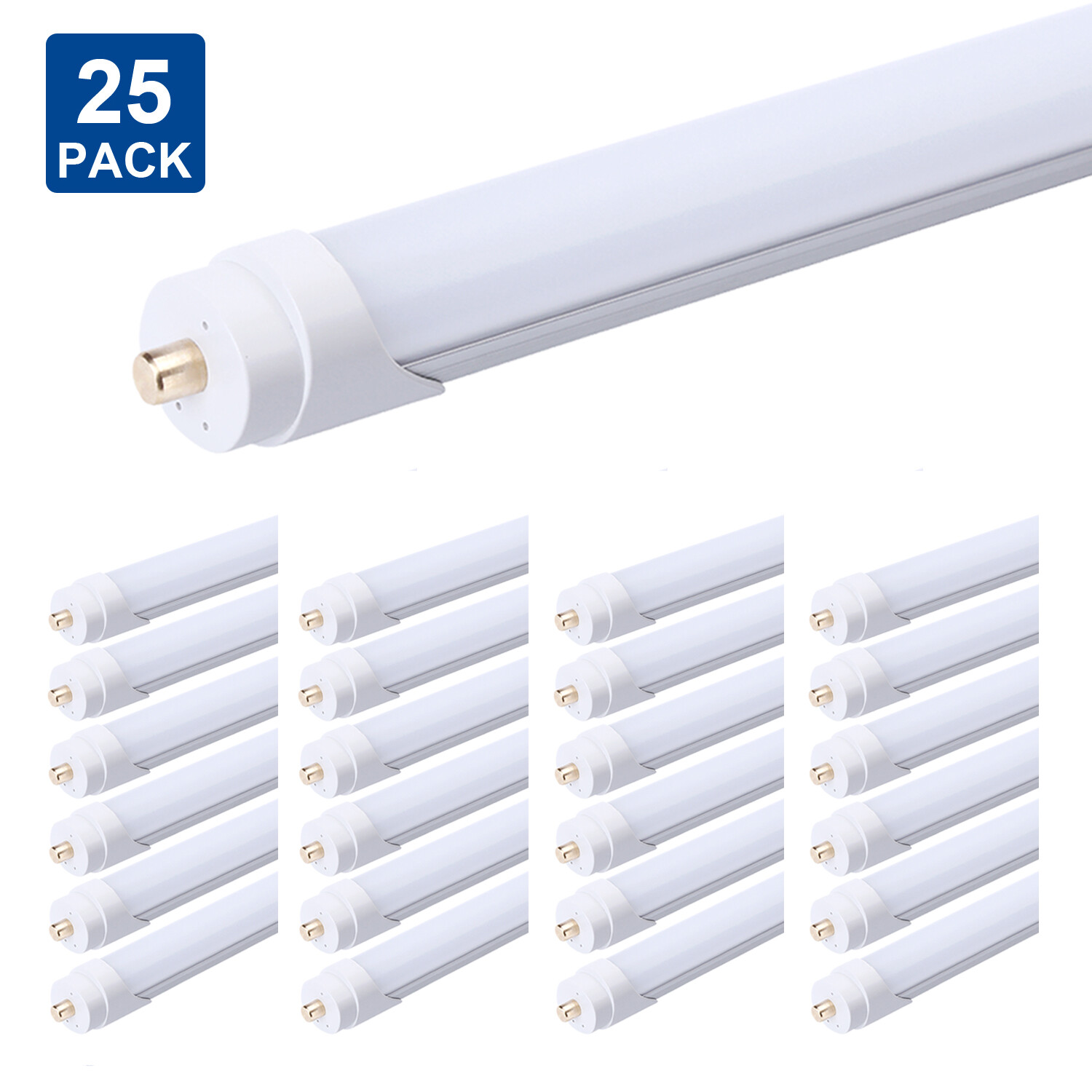 25Pack 8FT Led Tube Light Bulbs FA8 8 Foot Led Shop Light 45W T8 T12 Single Pin gallery