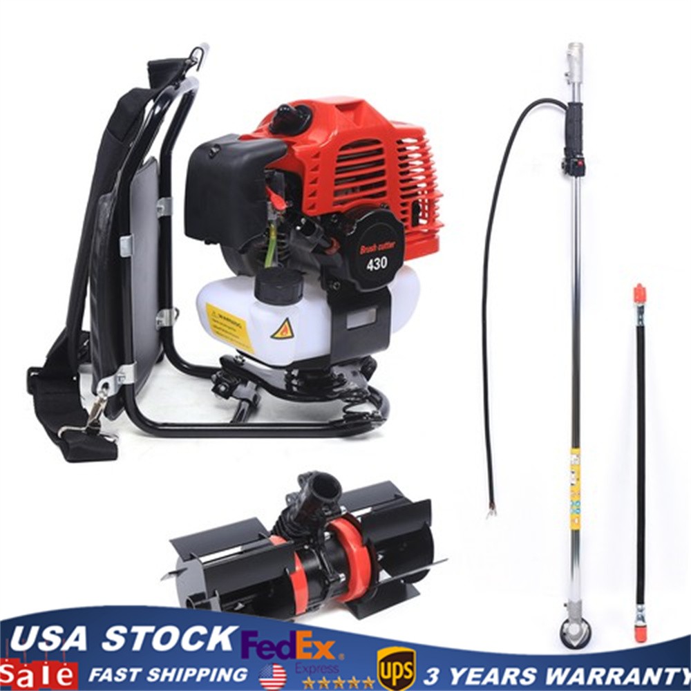 43CC 2 Stroke Backpack Gas Garden Brush Cutter Grass Trimmer Lawn Mower 3 in 1 gallery