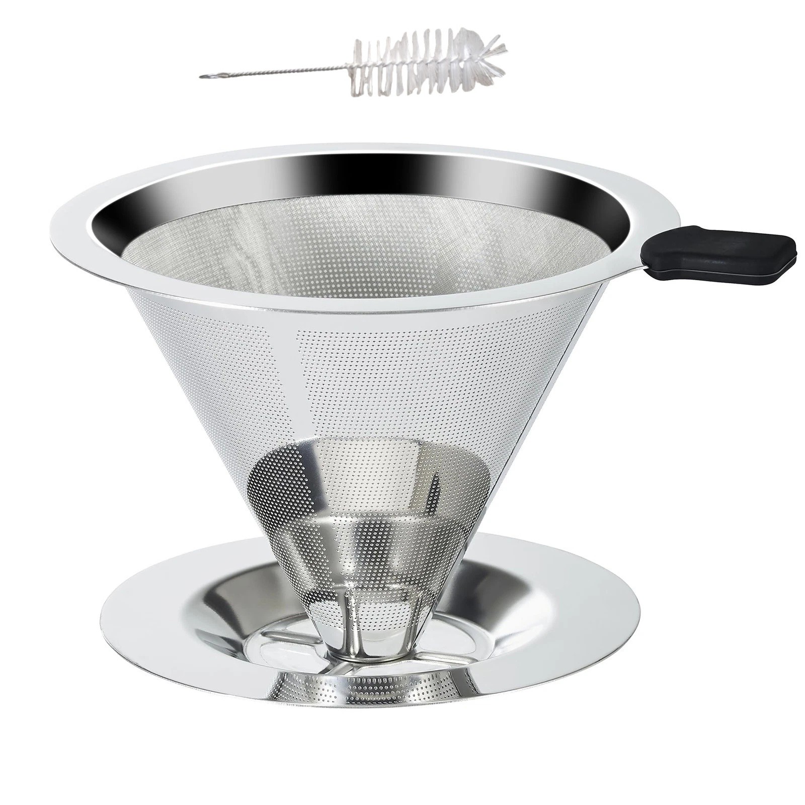 Stainless Steel Coffee Dripper 1-2 Cup Capacity Filter Prevents Coffee Grounds gallery