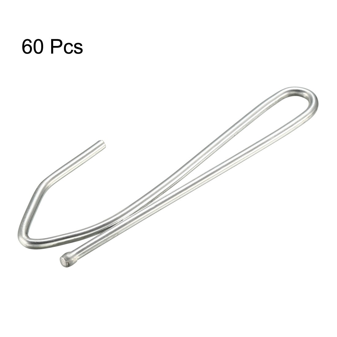 60Pcs Curtain Hooks Pin-On Drapery Hook Zinc Plating Long Shanks 2.7" gallery
