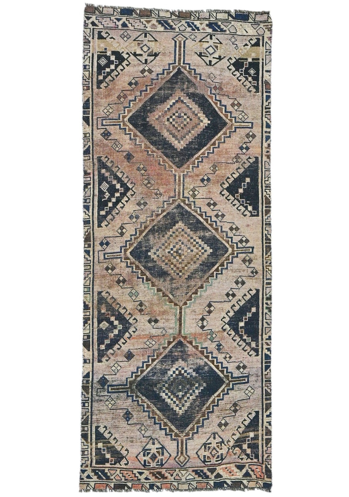 4X9 Antique Distressed Tribal Oriental Runner Rug Muted Vintage Wide Carpet gallery
