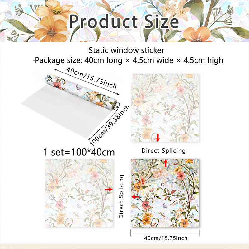 US Colorful Window Film Non-Adhesive Glass Electrostatic Sticker Home Decoration gallery