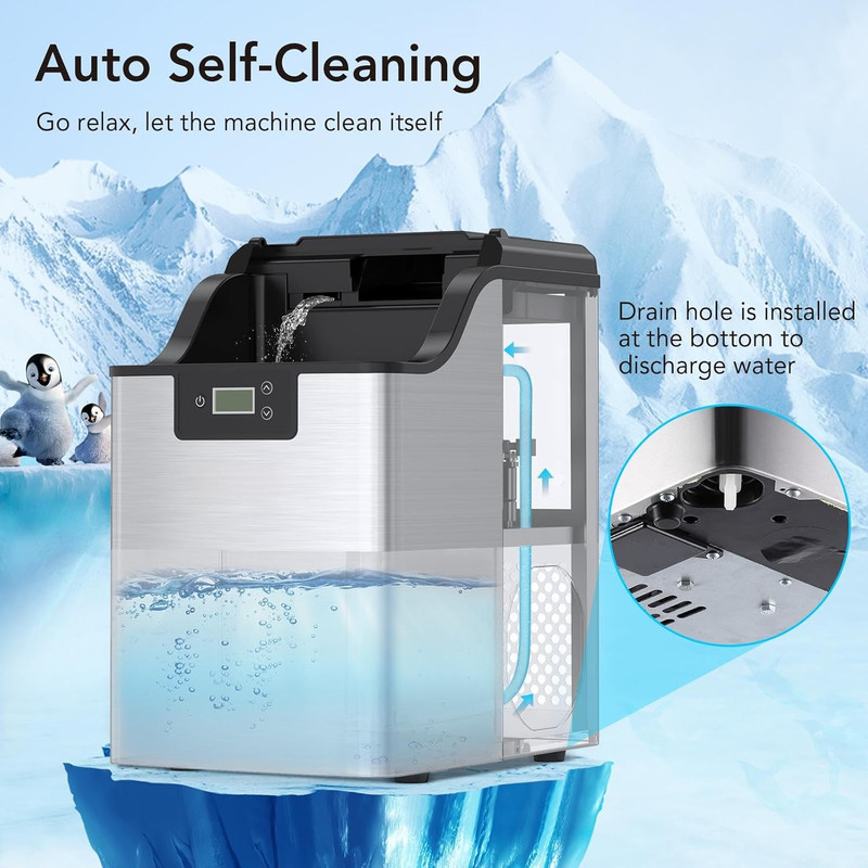 Nugget Ice Maker Countertop 44Lbs/24Hrs Chewable Ice Machine with Soft Ice, Self gallery