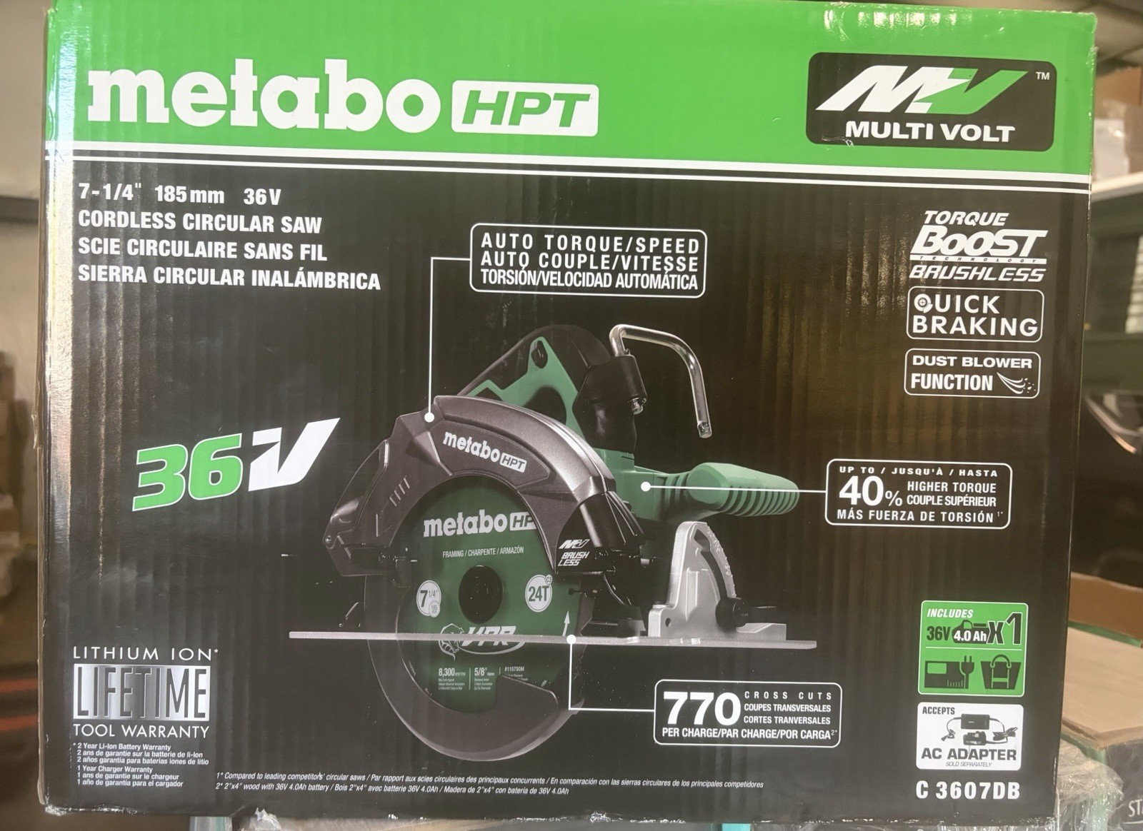 Metabo HPT 36V MultiVolt 7-1/4-Inch Circular Saw w/Torque Boost, C3607DB gallery