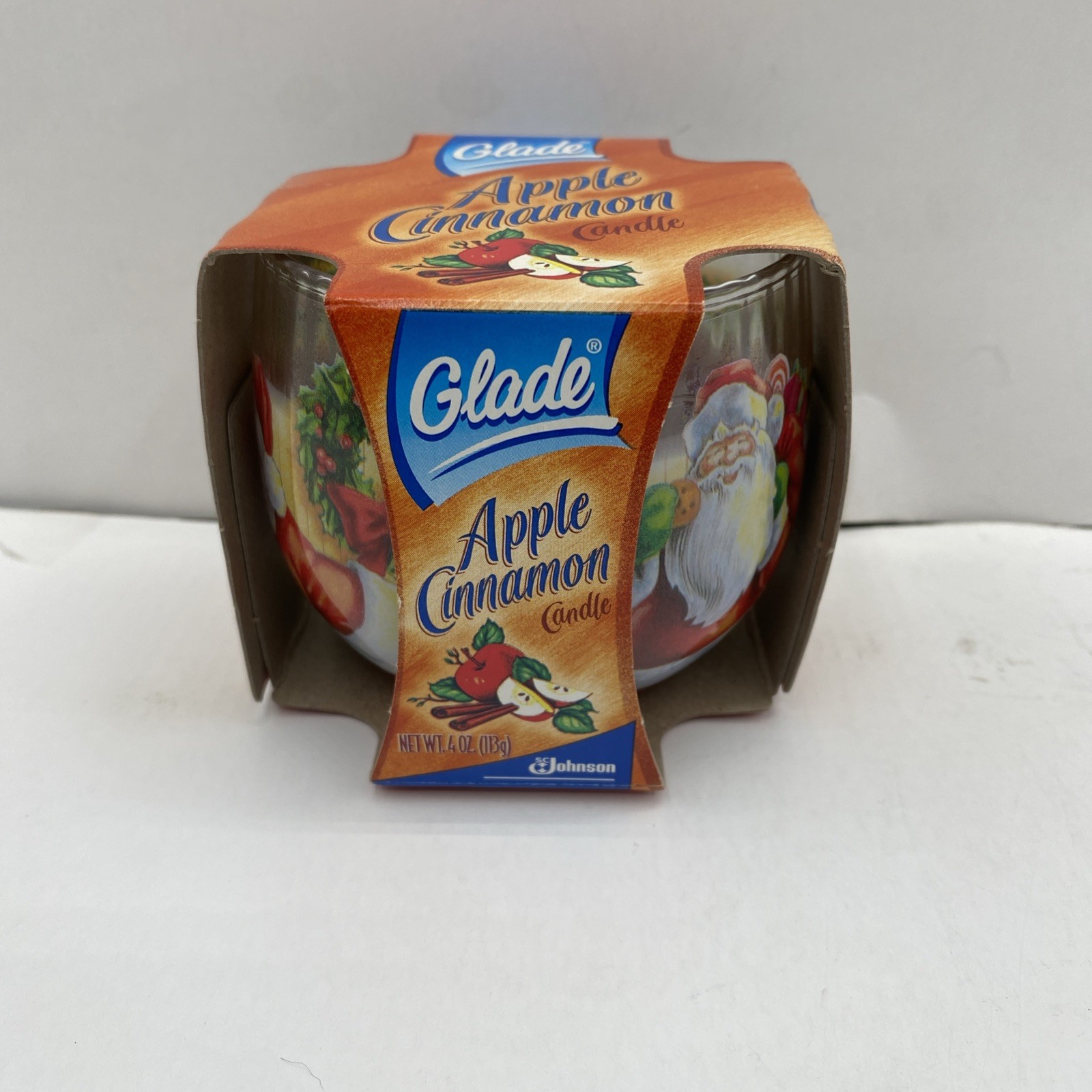 Glade APPLE CINNAMON Candle 4 Oz Glass Santa Special Edition Christmas Holiday gallery