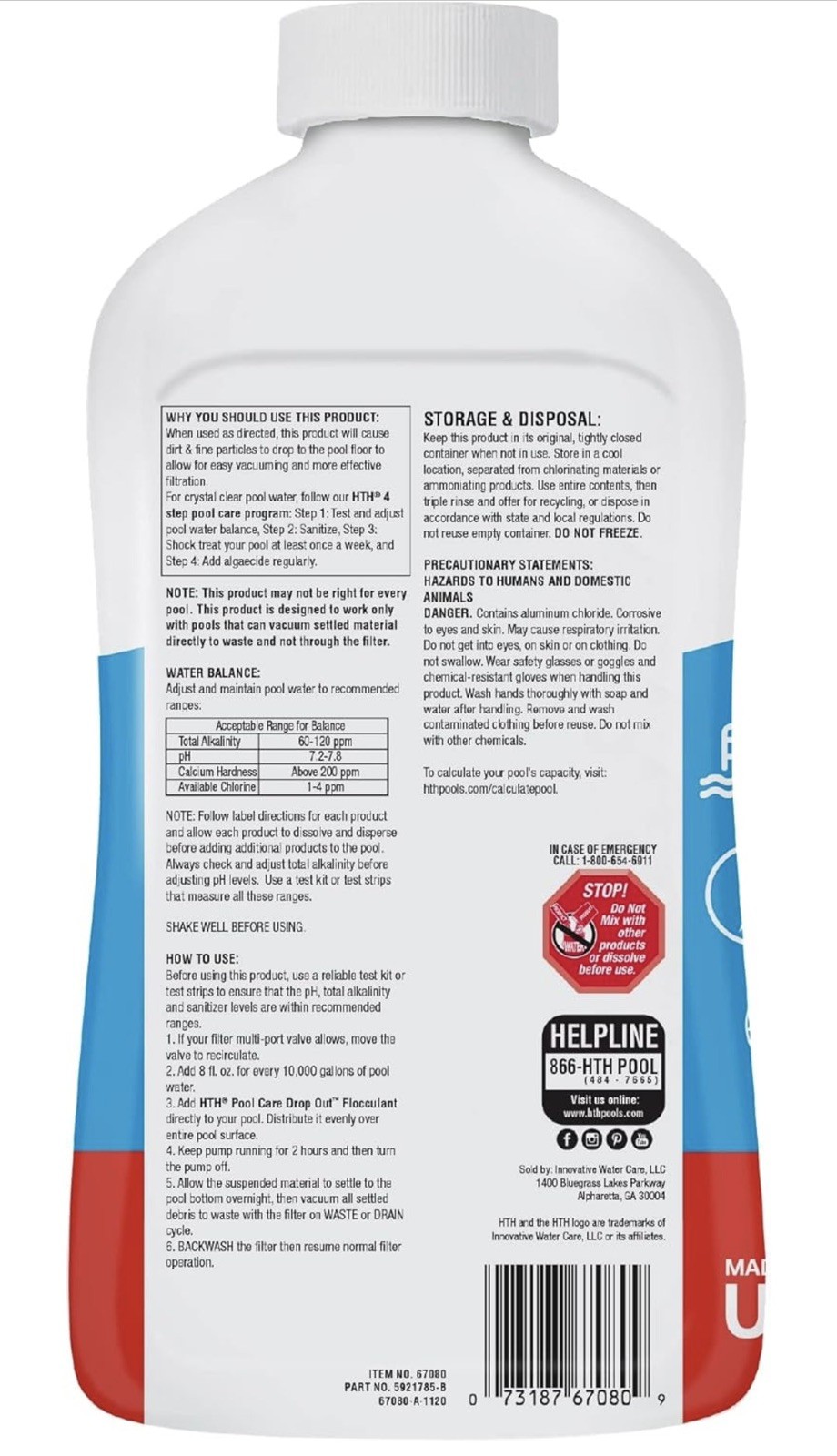 HTH Pool Care Drop Out Flocculant for Swimming Pools, 32 oz. - Set Of 3 gallery