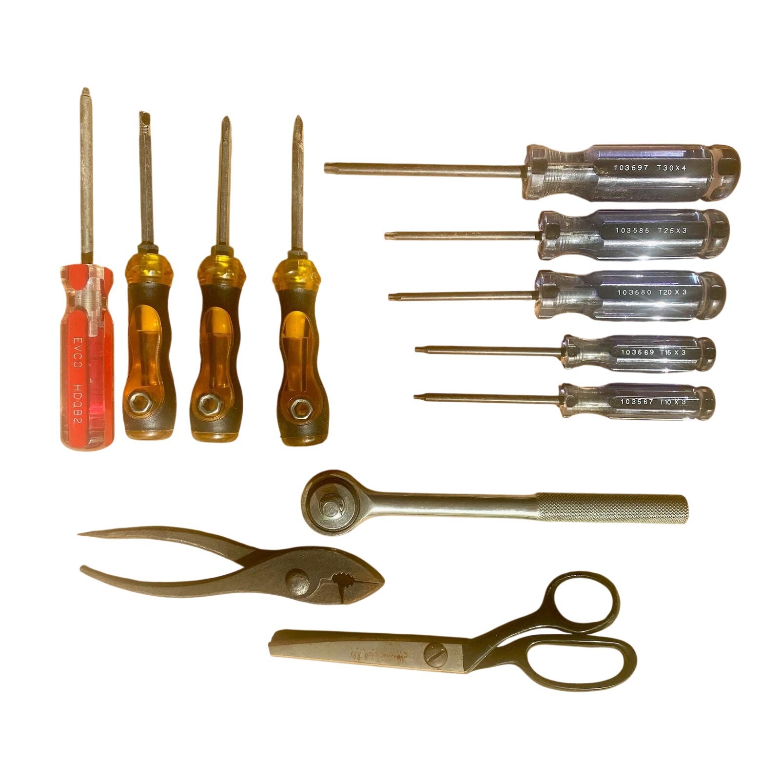 Master Mechanic Tool Lot Torx Screwdrivers Pliers Ratchet Mixed Hand Tools 10pc gallery