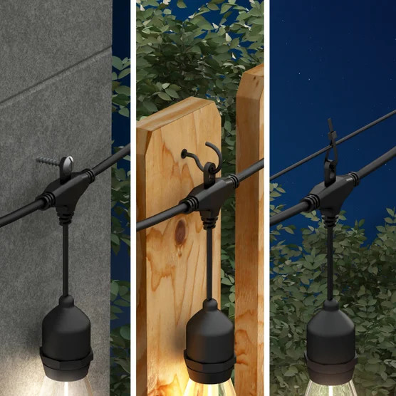 Artika Eclipse Solar String Light w/ Remote 42ft String with 10ft Ext. Cord OB gallery
