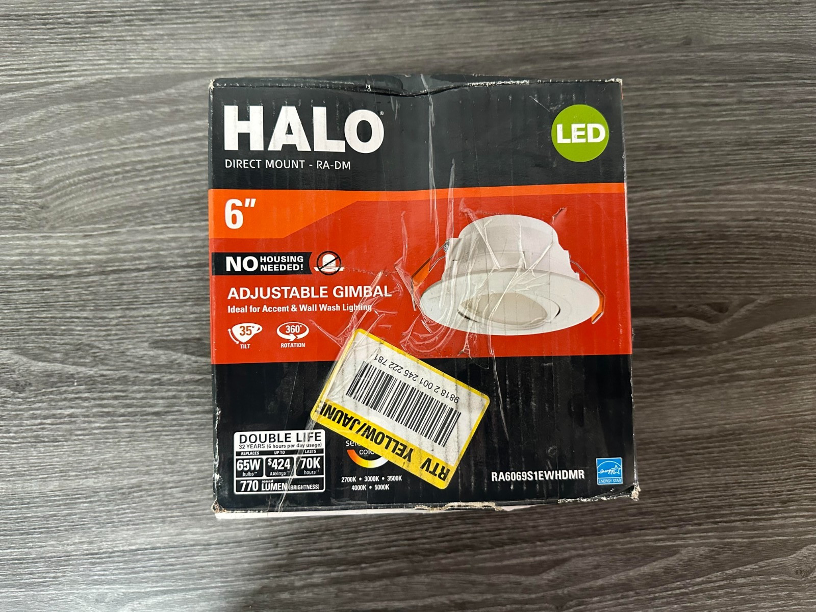HALO 6" Adjustable Gimbal LED Recessed Light 5 Colors White Matte RA6069S1EWHDMR gallery