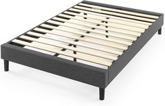 ZInus Curtis Upholstered Platform Bed Frame Wood Slats No Box Spring Queen NEW