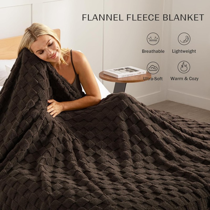 Blanket Soft Fleece Warm Checkered Throw Blanket for All Season King Queen Twin gallery