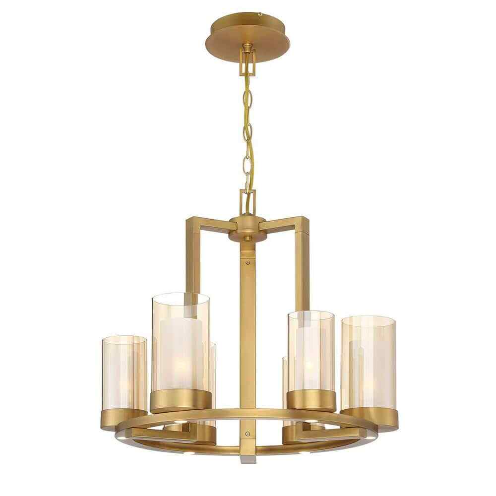 Home Decorators Collection Samantha 60-Watt 6-Light LED Brass Chandelier gallery