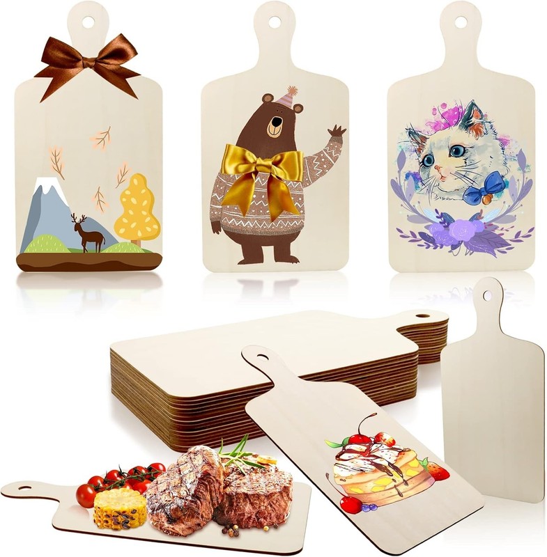 Compatible with Various Crafts 16 Pack Unfinished Wooden Cutting Boards with ... gallery
