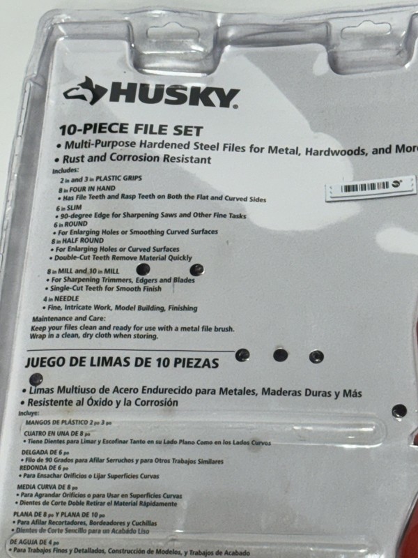 Husky Multi Purpose File Rasp Set Hardened Alloy Steel Plastic Handle 10 Piece gallery