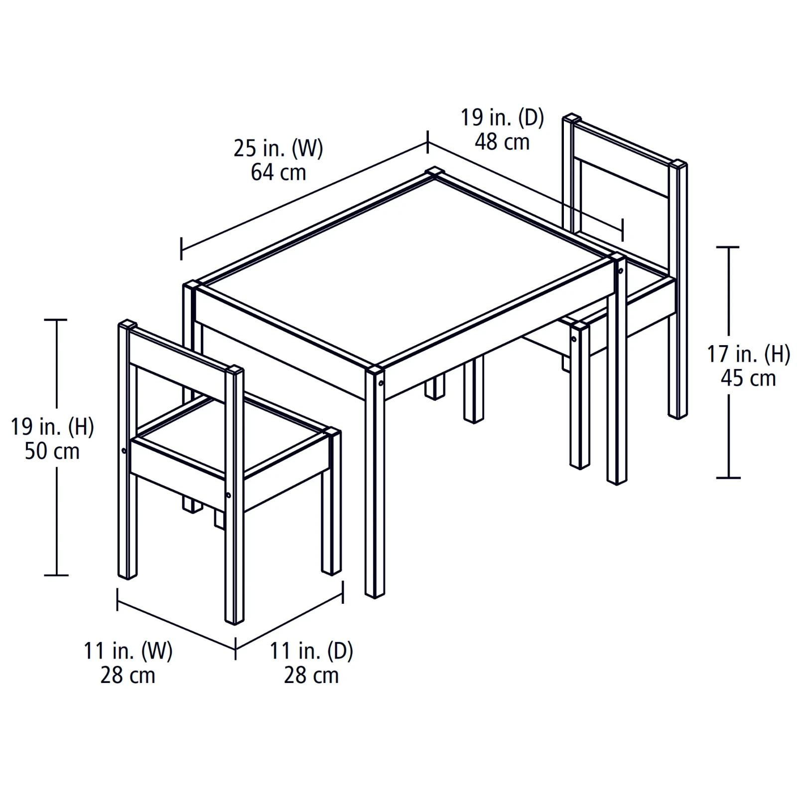 Your Zone Child 3-Piece Table and Chairs Set, in Espresso Age Group 1 to 5 Years gallery
