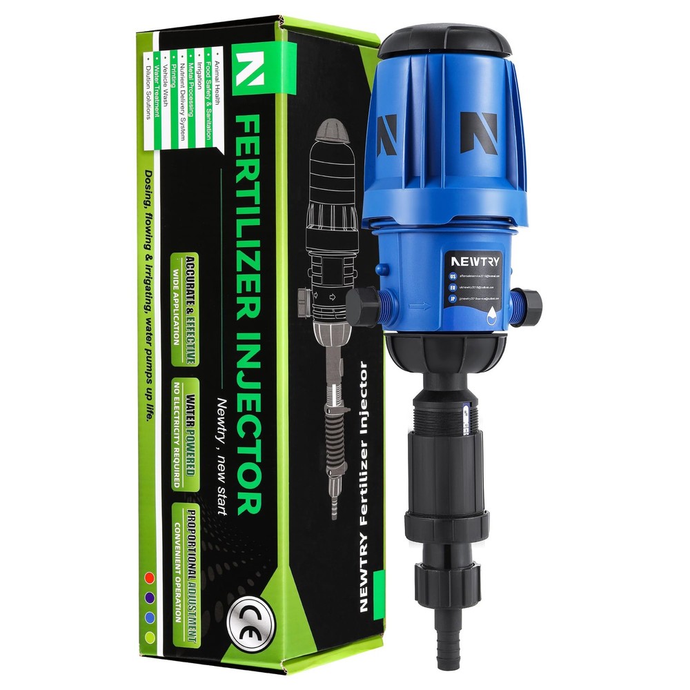 Fertilizer Injector for Drip Irrigation, 1%-10% Adjustable Dosing Pump, 3/4''...
