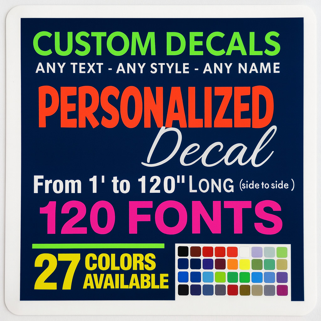 Custom Decal Sticker Vinyl Lettering Personalized Text,Window Wall Car Truck gallery