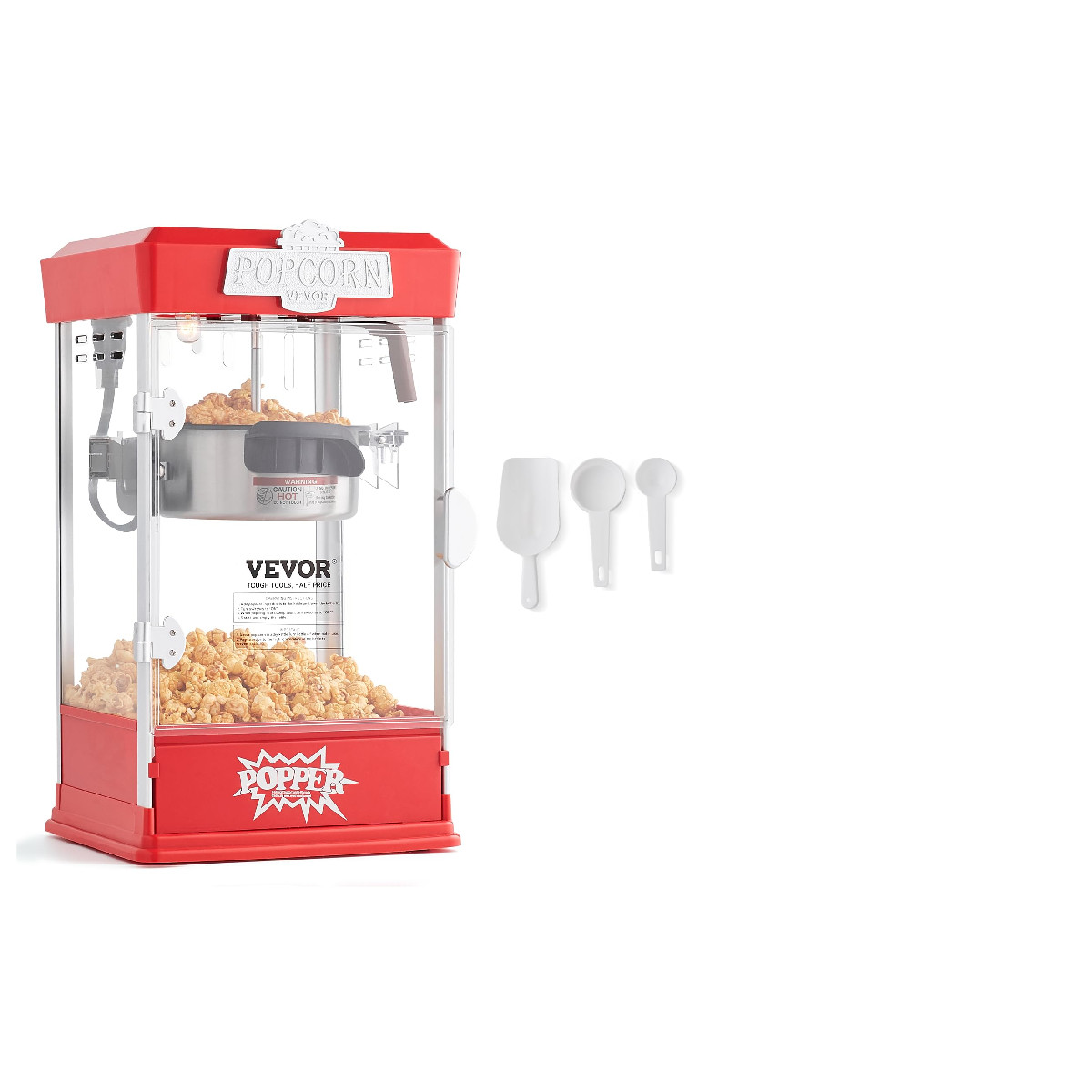 Vevor Popcorn Maker 480W Popcorn Popper Machine 4 Oz Kettle Makes 1.5 Gallon gallery