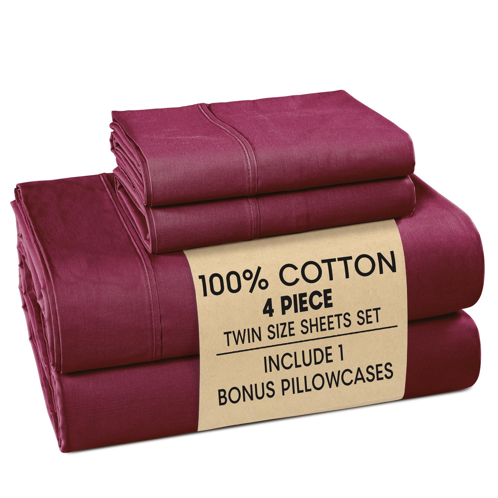 Twin Size Sheet Set – 4 Piece Cooling Sheets Twin Size 100% Cotton Crisp Percale gallery