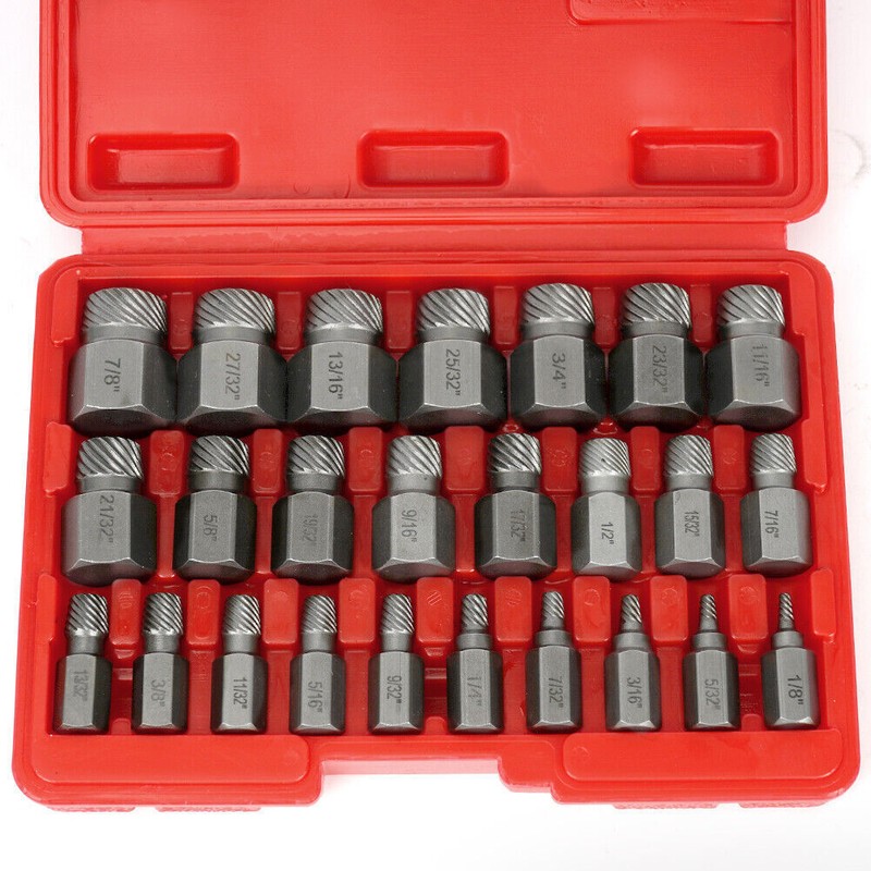 Multi-Spline Screw Extractor Set Hex Head Bit Socket Wrench Bolt Remover 25Pcs gallery