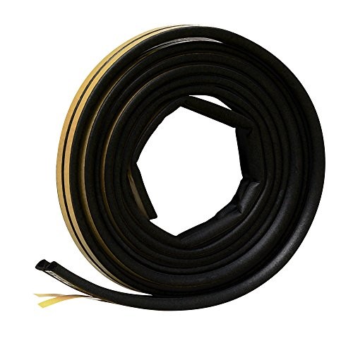 EPDM Rubber Self-Stick Weatherseal D-Section, 5/16" W, 1/4" T, 17 ft L, Black gallery