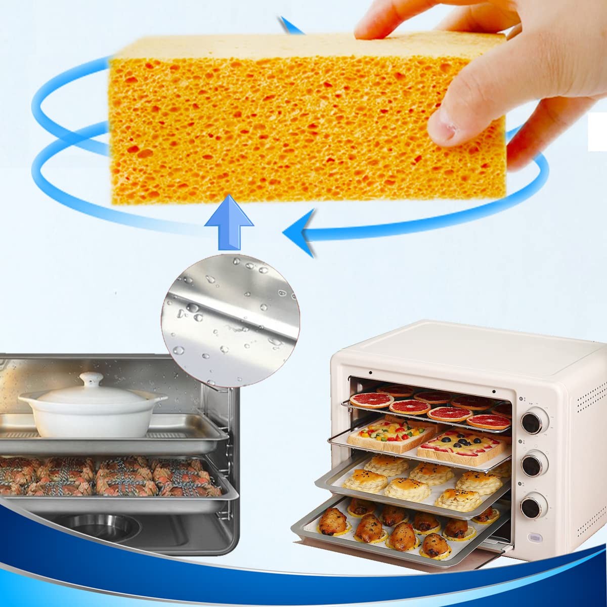 Scrub Sponges 2 Inch Thick 2 Pcs 15x10x5cm Heavy Duty Household Cleaning gallery