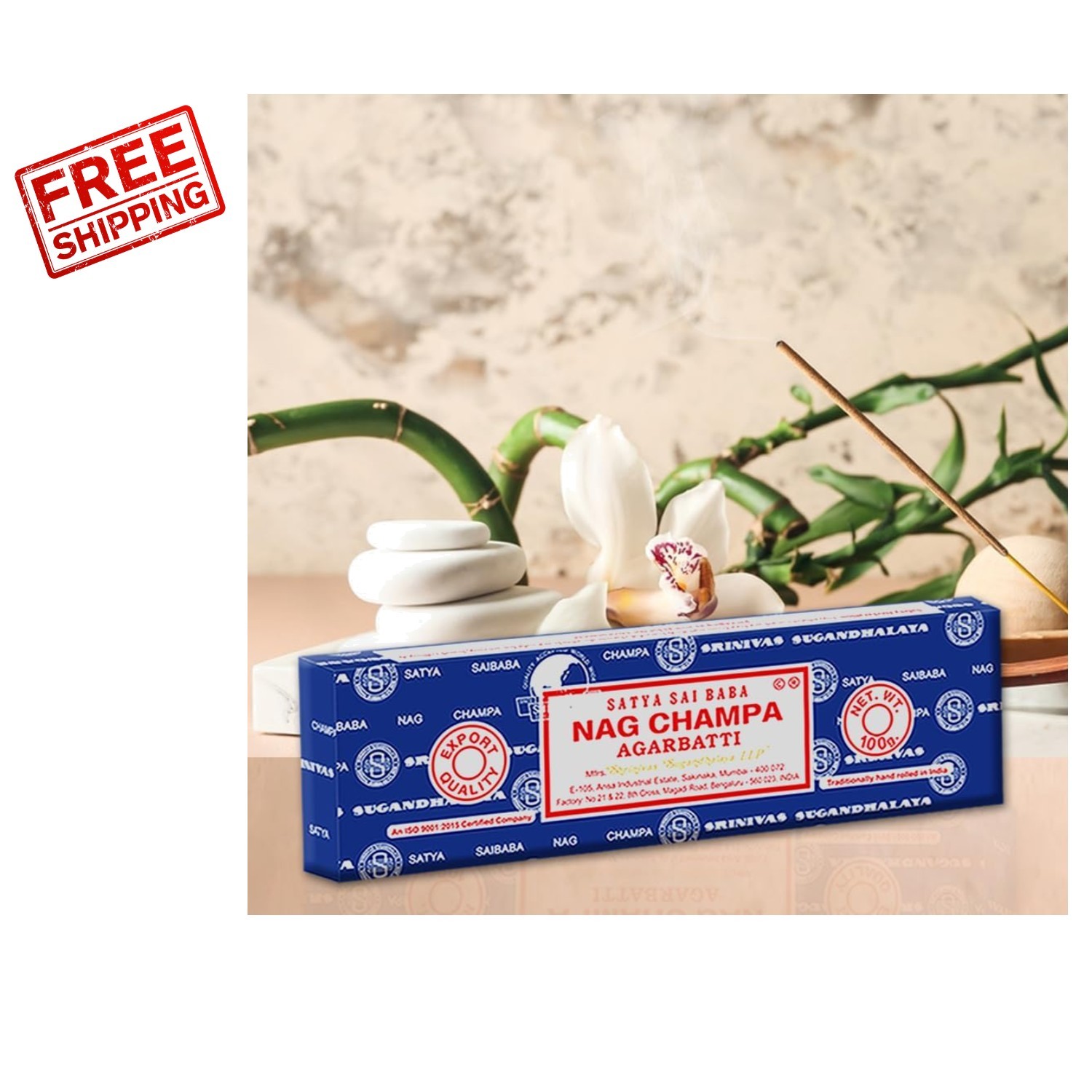 100 Gram Sai Baba Incense - Hand-Rolled Nag Champa Sticks for Relaxation & Peace gallery