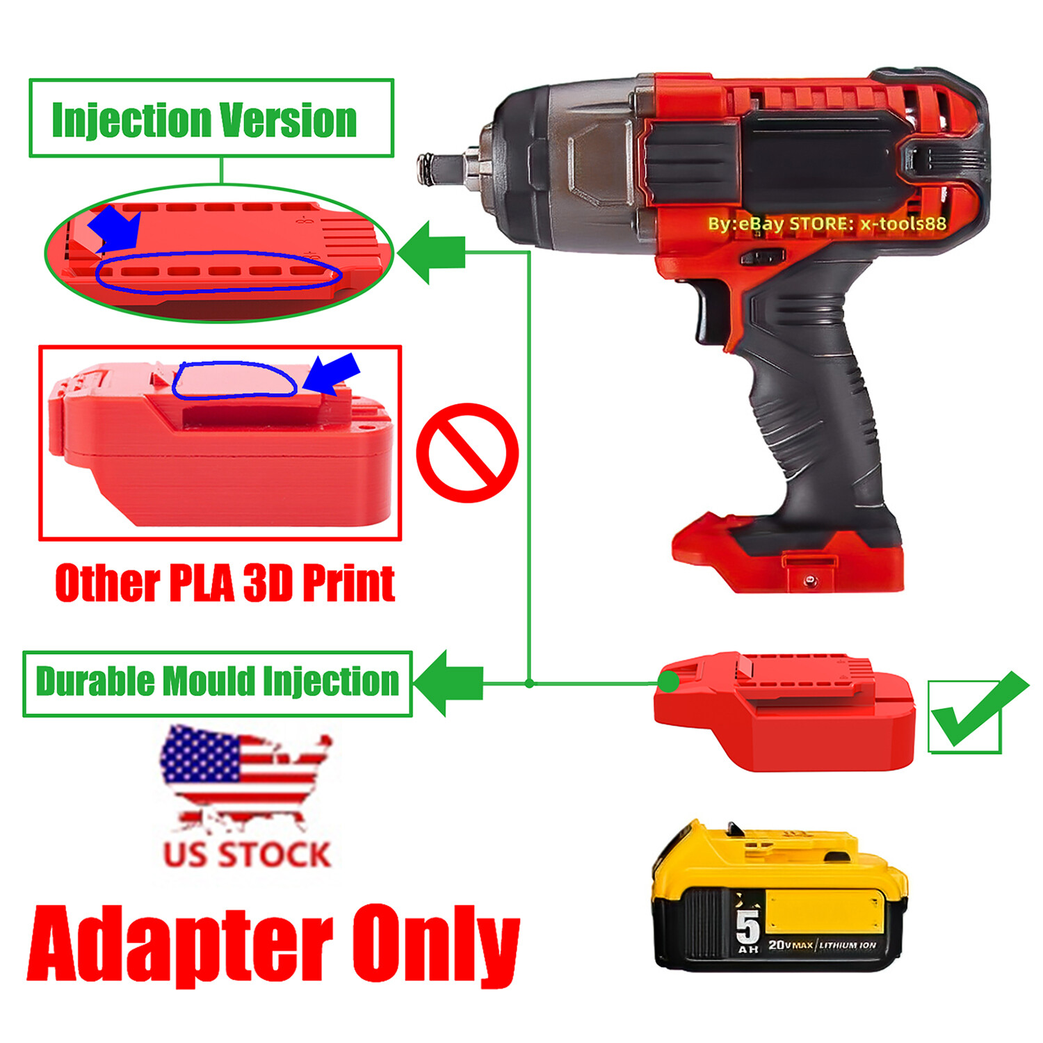 1x Adaptor For DeWalt 20v Li-Ion Battery To Bauer 20v Li-Ion Tools- Adapter Only gallery
